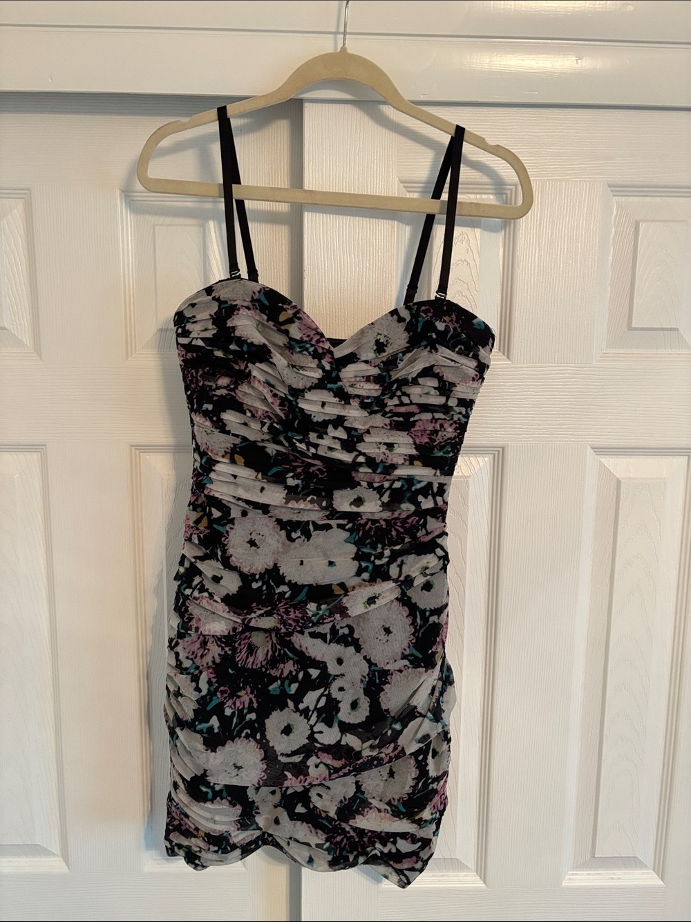 BCBGMaxAzria Y2K Black Winnie Strapless Ruched Mini Dress 6